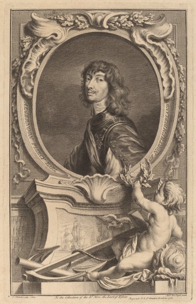 ノーサンバーランド伯アルジャーノン・パーシー 作： Jacobus Houbraken after Sir Anthony van Dyck