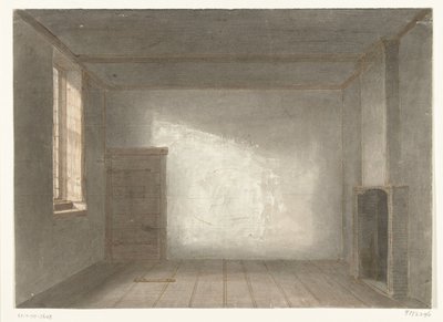 刑務所のコーネリス・デ・ウィットの部屋、ゲヴァンゲンポールト、ハーグ、1844 作： Jacobus Ludovicus Cornet