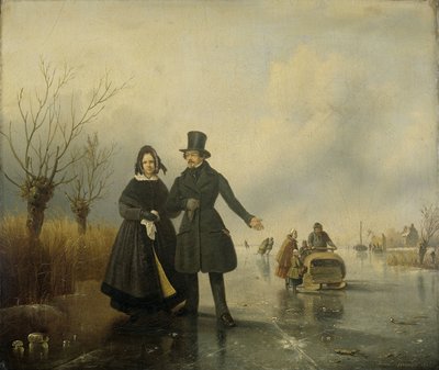 氷上のティーセン夫妻の肖像 作： Jacobus Sörensen