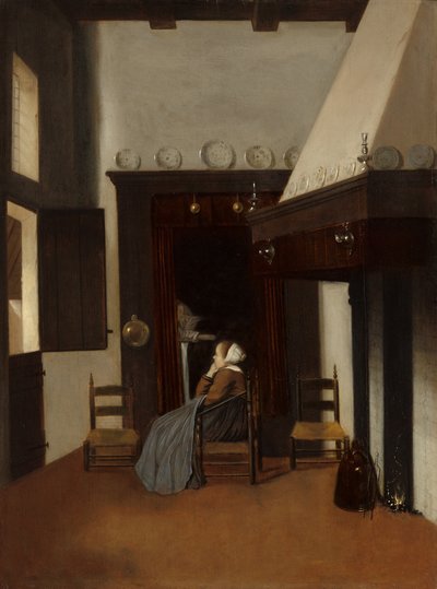インテリアの若い女性、c。 1660年。 作： Jacobus Vrel