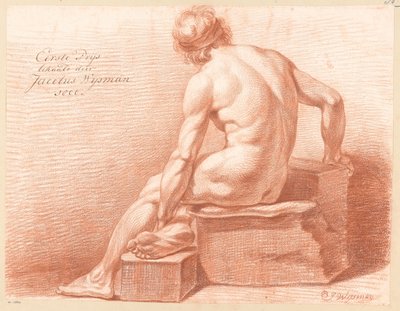 後ろから見た男性ヌード着席（1等1800） 作： Jacobus Wijsman