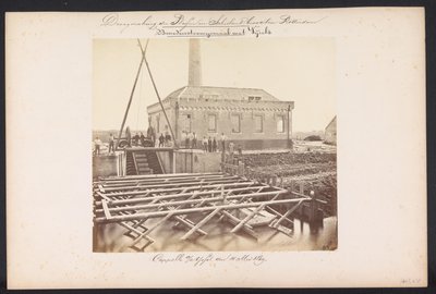 1869 年 5 月 14 日のオージェ付き蒸気ポンプ場 / Capelle aan den IJssel (オブジェクトのタイトル) ロッテルダムの東にあるシーラントのプラッセンの排水 (オブジェクトのシリーズ タイトル) 作： Jacobus van Gorkom jr.