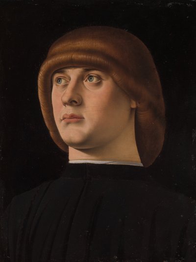 若い男の肖像、1480 年代。 作： Jacometto Veneziano