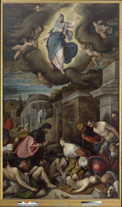 ペストの犠牲者を見舞う聖ロク、1575年頃（油彩・キャンバス 作： Jacopo Bassano