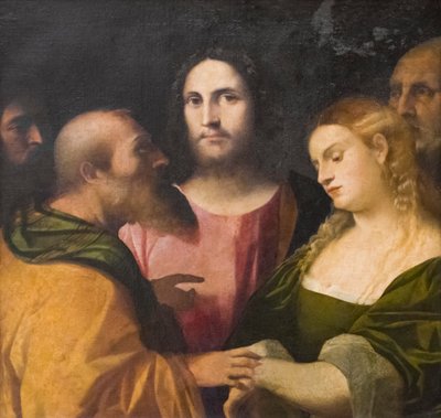 キリストと姦淫の女 作： Jacopo (c.1480 1528) Palma