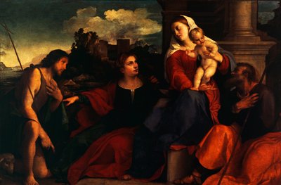聖なる会話」1525年頃（油彩・キャンバス 作： Jacopo (c.1480 1528) Palma