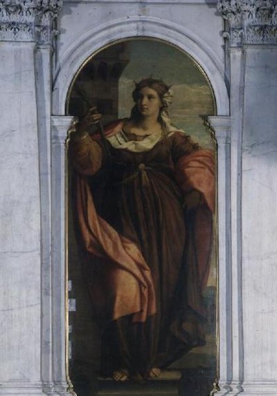 St.Barbara（トリプティクの一部） 作： Jacopo (c.1480 1528) Palma