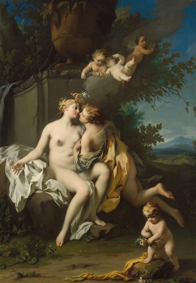 フローラとゼファー、1730年頃（キャンバスに油彩） 作： Jacopo Amigoni