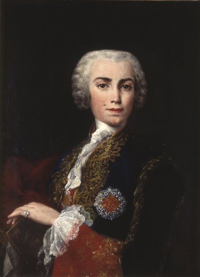 Portrait de Carlo Broschi dit Farinelli, chanter contralto et soprano, castrat italien (1705-1782) - 歌手ファリネッリの肖像 (Carlo Broschi) (1705-1782) - Amigoni, Jacopo (1675-1752) - 1750 - キャンバスに油彩 -ロイヤル アカデミー オブ ファイン アーツ オブ サン F 作： Jacopo Amigoni