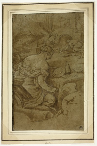 火の寓意（バルカンの鍛冶場のヴィーナス） 作： Jacopo Bassano