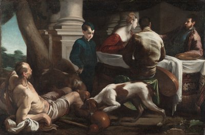 ラザロと金持ち、c。 1550。 作： Jacopo Bassano