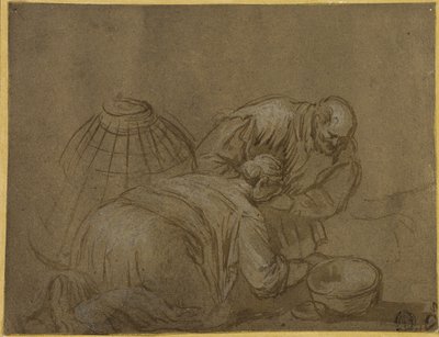 かごの中を探している農民のカップル 作： Jacopo Bassano