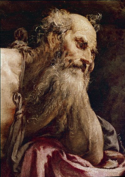 瞑想中の聖ヒエロニムス 作： Jacopo Bassano
