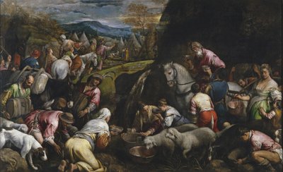 岩から水を打つモーセ 作： Jacopo Bassano il vecchio