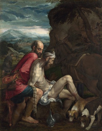 善きサマリア人、約1562-1563 作： Jacopo Bassano il vecchio