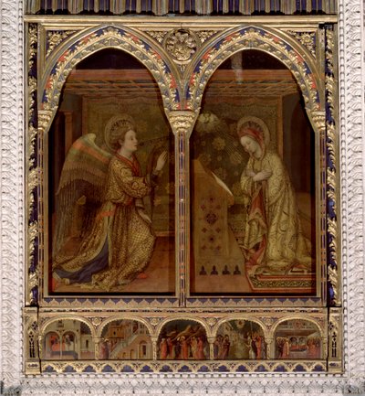 受胎告知、聖霊の鳩。(絵画 作： Jacopo Bellini