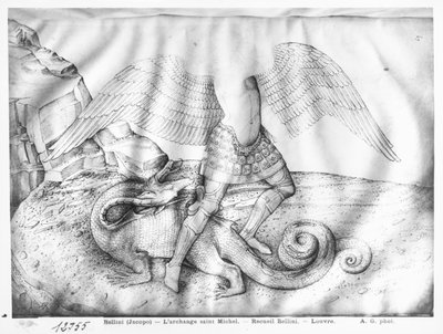 大天使聖ミカエル、1450年頃（ベラムにインク） 作： Jacopo Bellini