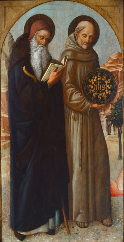 シエナの聖アンソニー修道院長と聖ベルナルディーノ 作： Jacopo Bellini