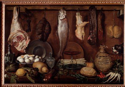 食材や食器のある貯蔵庫（塗装 作： Jacopo Chimenti Empoli
