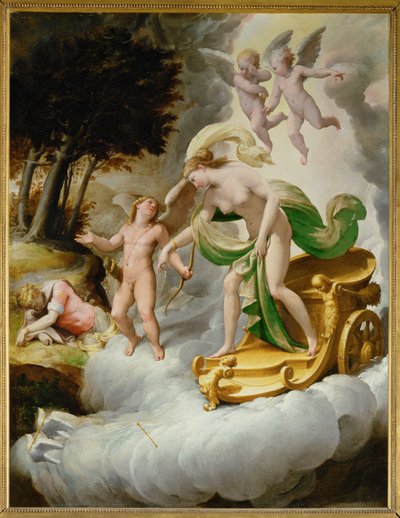 アモールに導かれたヴィーナスが、死んだアドニスのもとへ......。 作： Jacopo Ianguidi (1544-c.1573) Bertoia