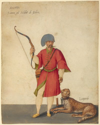 チーターを連れたアザッポの射手 作： Jacopo Ligozzi