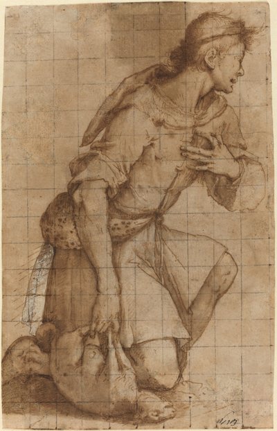 ひざまずく羊飼い 作： Jacopo Ligozzi