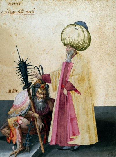 ムフティーとモンスター（ヤコポ・リゴッツィ（1547-1627）作画 作： Jacopo Ligozzi