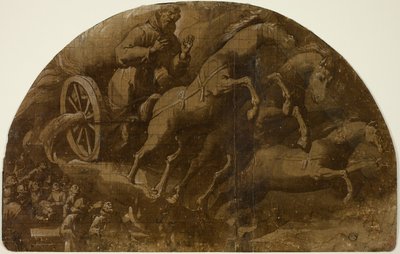 アッシジの聖フランチェスコが炎の馬車で天国に連れて行かれたときのビジョンの習作 作： Jacopo Ligozzi