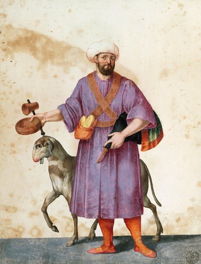 羊を連れたトルコ人の羊飼い、ヤコポ・リゴッツィ（1547-1627）の絵 作： Jacopo Ligozzi