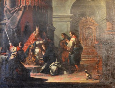 フランス語  Le Baptême de saint Daniel par saint Prosdocime de Padoue パドヴァの聖プロスドキムスによる聖ダニエルの洗礼 作： ジャコポ・マリースキ