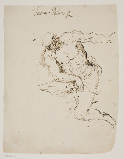 ひざまずいて聖ヒエロニムスを読む 作： Jacopo Palma
