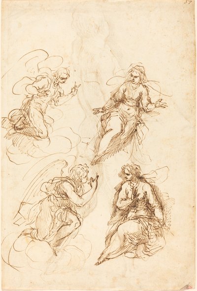 受胎告知のための研究 [直訳] 作： Jacopo Palma il Giovane