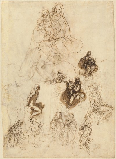 聖人と聖母子の研究 作： Jacopo Palma il Giovane