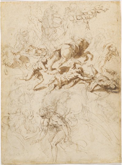聖パウロの回心; アダムとイブ 作： Jacopo Palma il Giovane