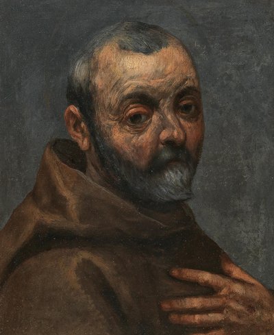 修道士としての自画像。 作： Jacopo Palma il Giovane the Younger