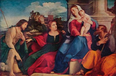 「聖なる会話」、c1525 作： Jacopo Palma il Vecchio