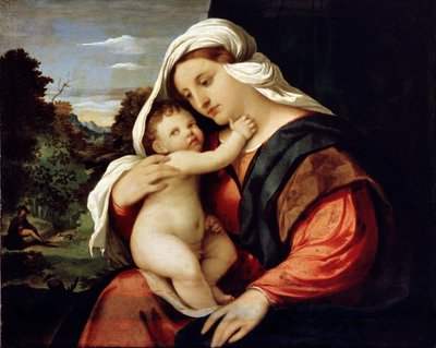「処女と子供」、1515-1516。 作： Jacopo Palma il Vecchio