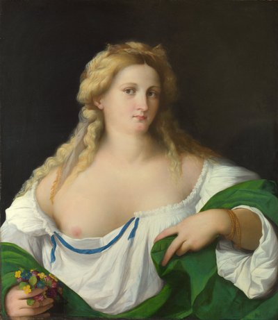 金髪の女性、c。 1520 作： Jacopo Palma il Vecchio the Elder