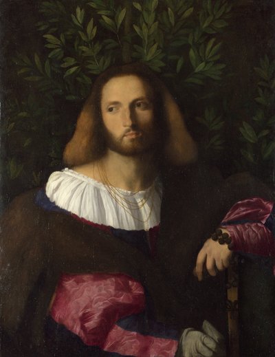 詩人ルドヴィコ・アリオストの肖像、c。 1516 作： Jacopo Palma il Vecchio the Elder