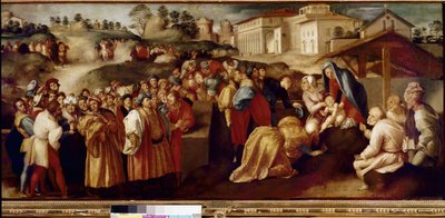 マギの崇拝（木に油彩 作： Jacopo Pontormo