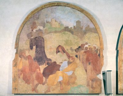 庭のキリスト、情熱のフレスコ画からのルネット、1532年から6月 作： Jacopo Pontormo