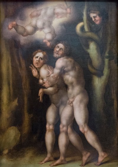地上の楽園からのアダムとイブの追放 作： Jacopo Pontormo