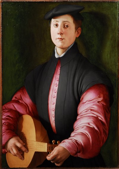 Luutun soittimen muotokuva, c. 1528-1529 (öljy puulle) 作： Jacopo Pontormo