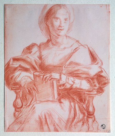 座っている女性 - ドローイング 作： Jacopo Pontormo