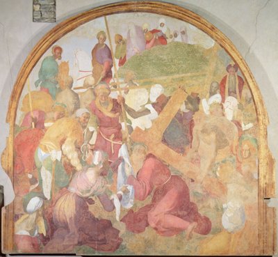 カルバリーへの道」（受難のフレスコ画サイクルからのルネット 作： Jacopo Pontormo