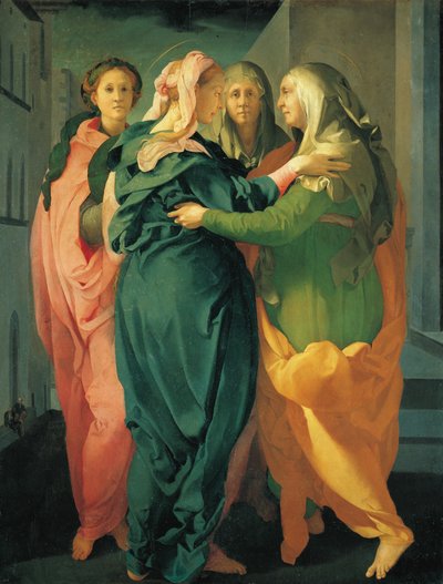 訪問」 1530年頃（フレスコ画 作： Jacopo Pontormo