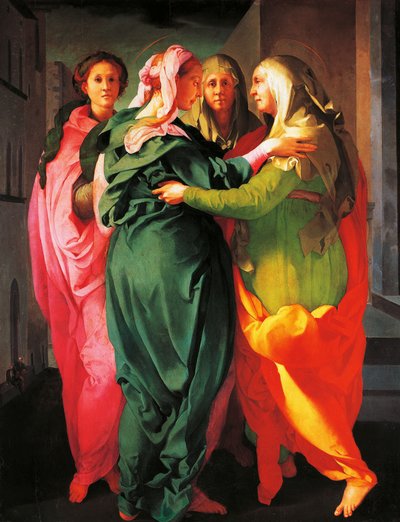 訪問」 1530年頃（フレスコ画 作： Jacopo Pontormo