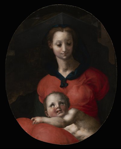 聖母子、マドンナデルリブロとして知られる、1545-46年 作： Jacopo Pontormo