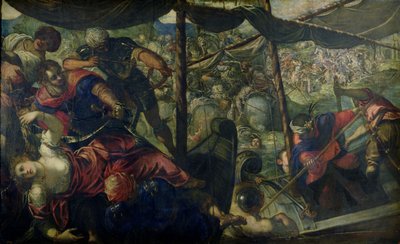 トルコ人とクリスチャンの間の戦い、c.158889 作： Jacopo Robusti Tintoretto