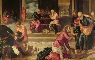 弟子たちの足を洗うキリスト 作： Jacopo Robusti Tintoretto